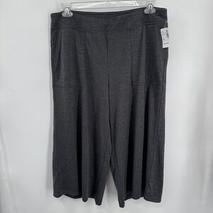 Hyba Womens Wide Leg Culottes XL Gray Heather Activewear Athleisure Loungewear